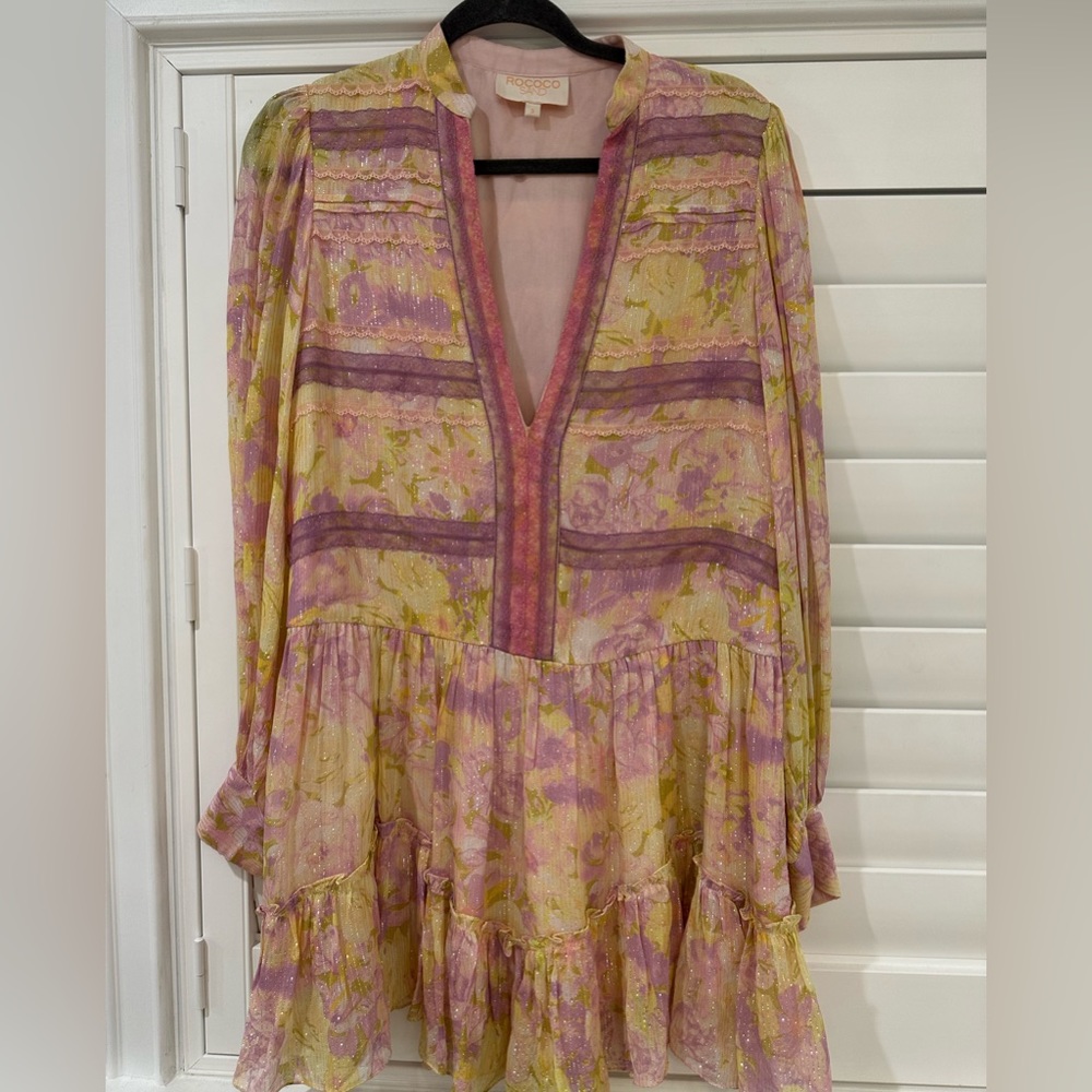 Rococo Sand Floral Shift Mini Dress